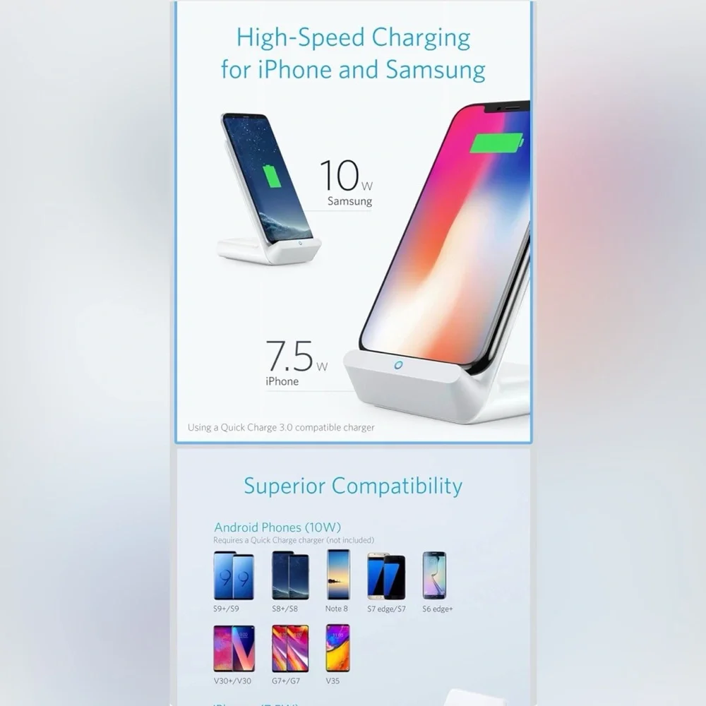 Anker White PowerWave 7.5 Charging Dock